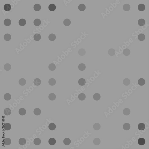 Abstract seamless geometric pattern. Mosaic background of black circles. Evenly spaced big shapes of different color. Vector illustration on gray background © Alexey