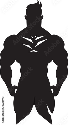 Ink etched Goliath Full Body Black Vector for Muscle Icons Obsidian Vigor Full Body Black Vector Logo for Fitness Icons