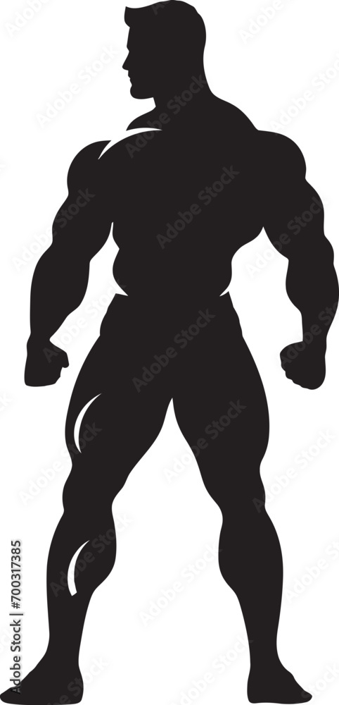 Carbon Cut Full Body Black Vector Logo Design Monochrome Muscle Bodybuilders Iconic Vector Art