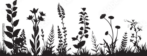 Inky Garden Embrace Botanical Vector Floral Icon Monochrome Petal Perimeter Black Floral Vector Logo