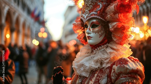Dressed up woman at the venetian carnival photo