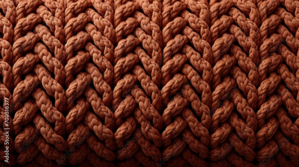  a close up of a knitted blanket with a pattern of braiding on the side of the knitted blanket. - obrazy, fototapety, plakaty 