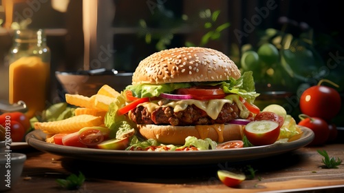 Online Food Delivery - Hamburgers on Smartphone