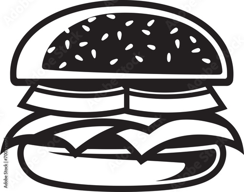 Gourmet Savory Black Vector Emblem Yummy Bite Black Burger Icon