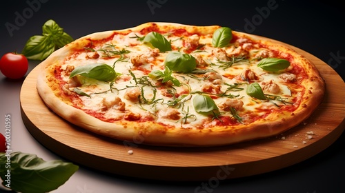 Traditional Italian Pizza Isolated on White Background