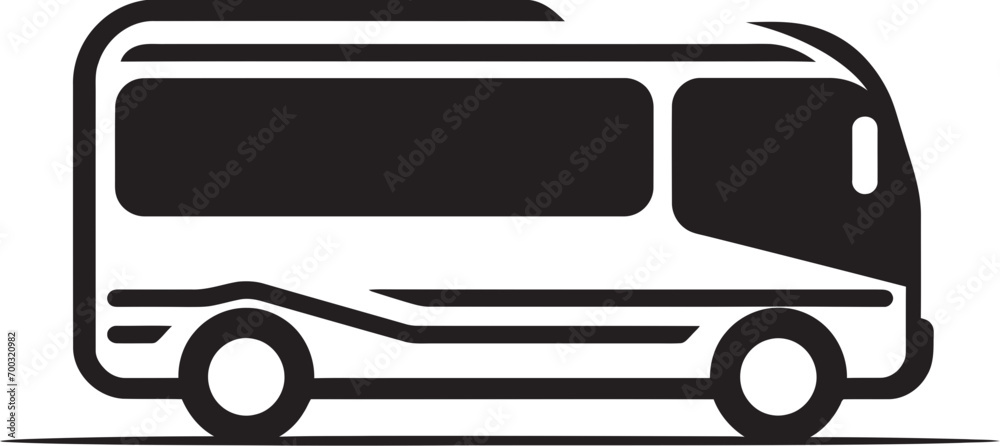 Travel Symbol Bus Vector Icon Classic Bus Design Black Emblem
