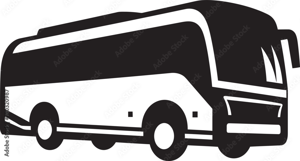 Travel Radiance Monochrome Bus Symbol Urban Journey Black Vector Logo