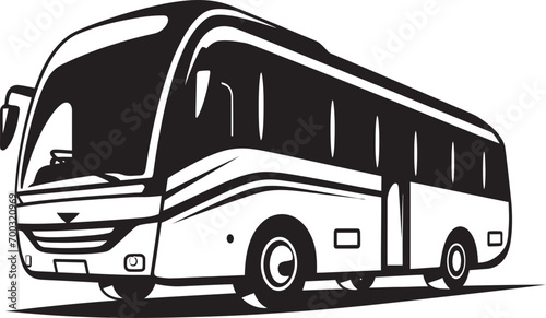 Timeless Commute Black Vector Retro Bus Harmony Monochrome Icon