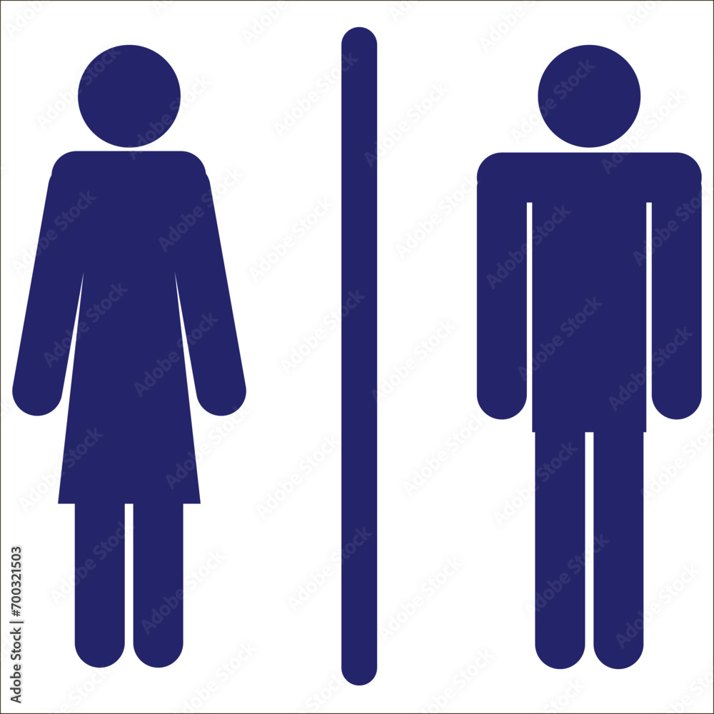 Simple basic sign icon male and female toilet. Vector illustration. Simple basic sign icon male and female toilet. Vector illustration.