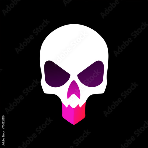 Skeletal Elegance: Modern Human Skull Logo Design