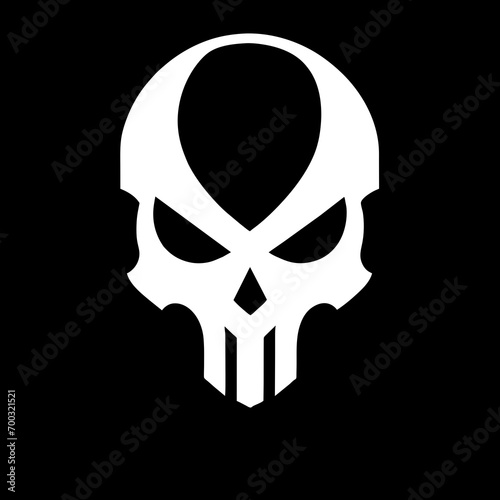 Skeletal Elegance: Modern Human Skull Logo Design