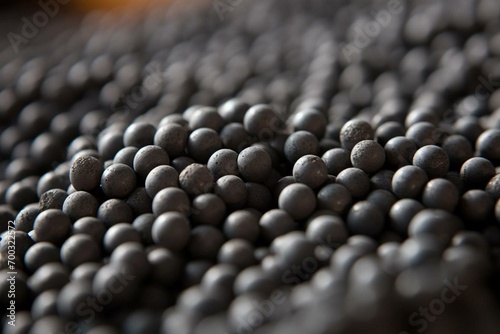 Close-up of tiny graphite beads used for insulating walls. Generative AI photo