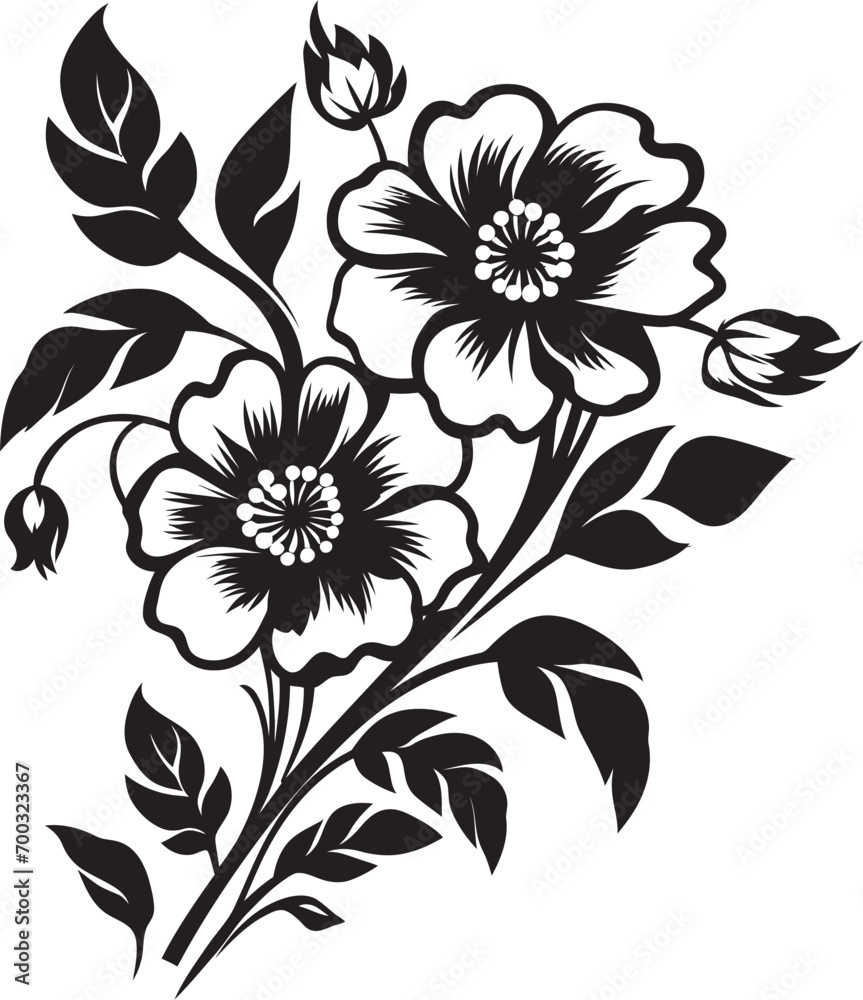 Simplistic Petal Framework Black Iconic Emblem Intricate Floral Contour Monochrome Design Icon Simplistic Petal Framework Black Iconic Emblem Intricate Floral Contour Monochrome Design Icon