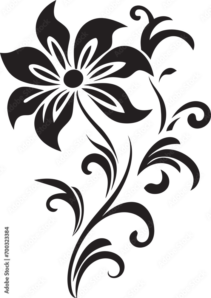 Solid Petal Boundary Monochrome Emblematic Vector Intricate Bloom Outline Black Symbolic Design Solid Petal Boundary Monochrome Emblematic Vector Intricate Bloom Outline Black Symbolic Design