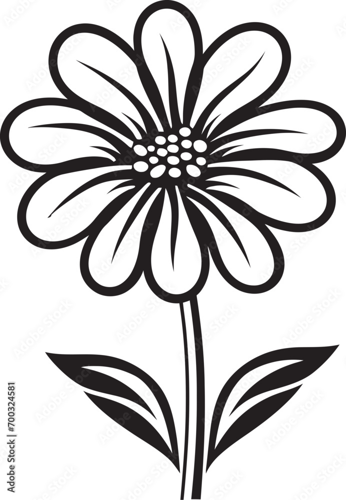 Whimsical Flower Emblem Black Hand Drawn Design Artisanal Floral Sketch Hand Drawn Vector Emblem Whimsical Flower Emblem Black Hand Drawn Design Artisanal Floral Sketch Hand Drawn Vector Emblem