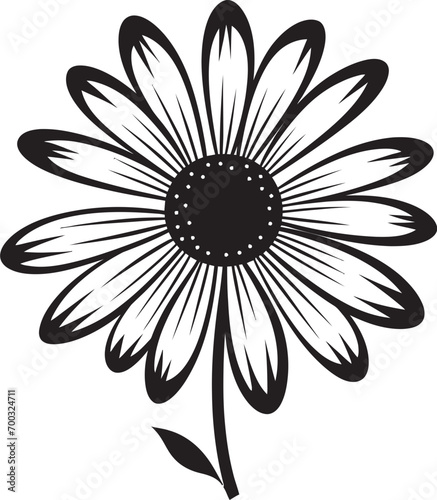 Fototapeta Naklejka Na Ścianę i Meble -  Expressive Hand Drawn Petal Black Designated Emblem Simple Doodle Blossom Monochrome Sketch Icon