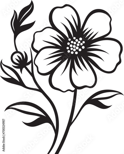 Playful Petal Outline Black Design Vector Expressive Floral Design Hand Drawn Symbolic Icon