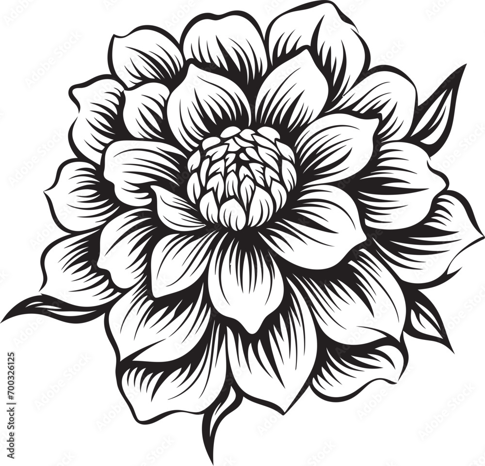 Sleek Blossom Icon Iconic Monotone Chic Single Petal Design Black Emblem Sleek Blossom Icon Iconic Monotone Chic Single Petal Design Black Emblem