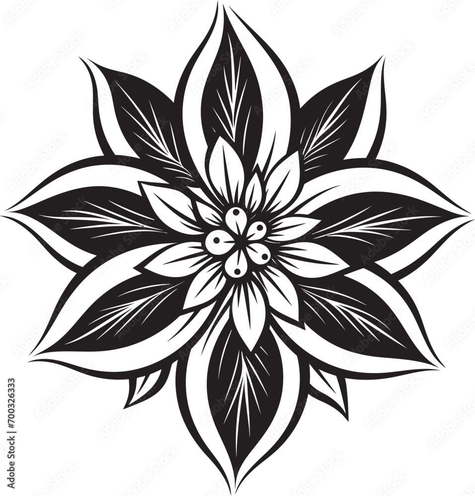 Artistic Flower Impression Vector Monotone Botanical Stylish Emblem Iconic Art Detail Artistic Flower Impression Vector Monotone Botanical Stylish Emblem Iconic Art Detail