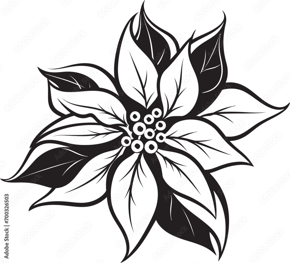 Fototapeta premium Elegant Blossom Icon Stylish Mark Chic Single Flower Design Emblematic Icon