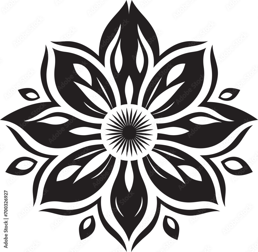 Graceful Floral Vector Stylish Mark Detail Minimalistic Petal Impression Emblem Detail