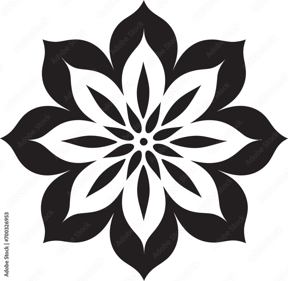 Artistic Bloom Icon Monochrome Emblem Ethereal Blossom Detail Stylish Vector Mark Artistic Bloom Icon Monochrome Emblem Ethereal Blossom Detail Stylish Vector Mark