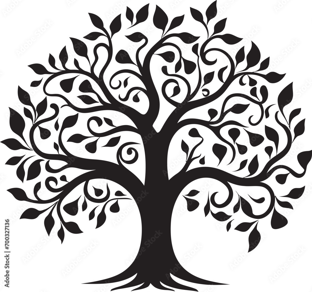 Chic Tree Iconography Vector Symbol Sleek Arboreal Mark Black Icon Detail Chic Tree Iconography Vector Symbol Sleek Arboreal Mark Black Icon Detail