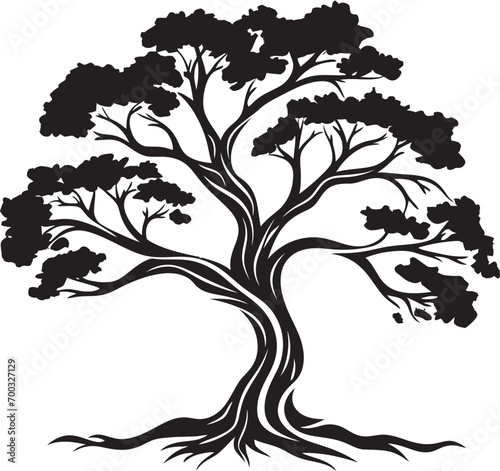 Minimalistic Vector Tree Emblematic Detail Riverside Nostalgia Vintage Town Emblem