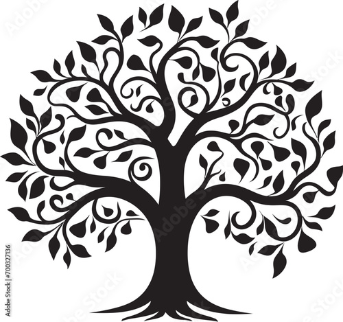 Chic Tree Iconography Vector Symbol Sleek Arboreal Mark Black Icon Detail