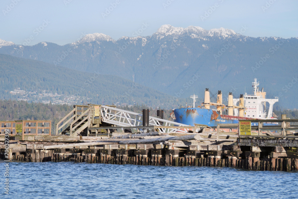 Jericho Beach Pier under construction in Vancouver, British Columbia, Canada