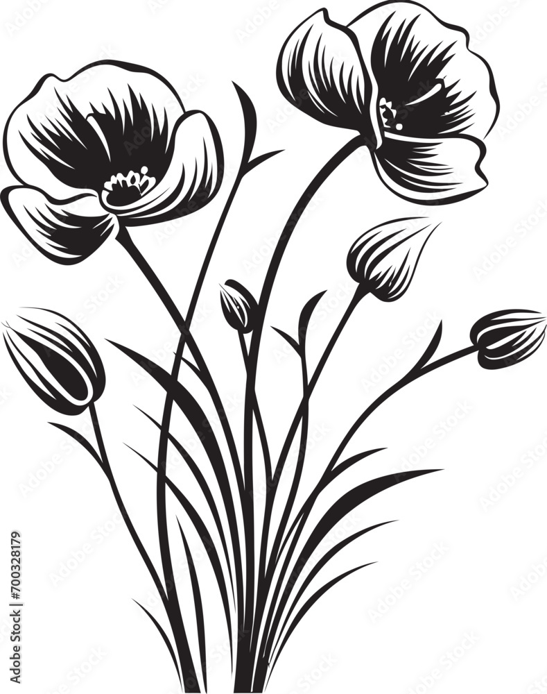 Winter Flower Sketch Elegant Black Emblem Icy Blossom Handiwork Vector Emblematic Mark Winter Flower Sketch Elegant Black Emblem Icy Blossom Handiwork Vector Emblematic Mark