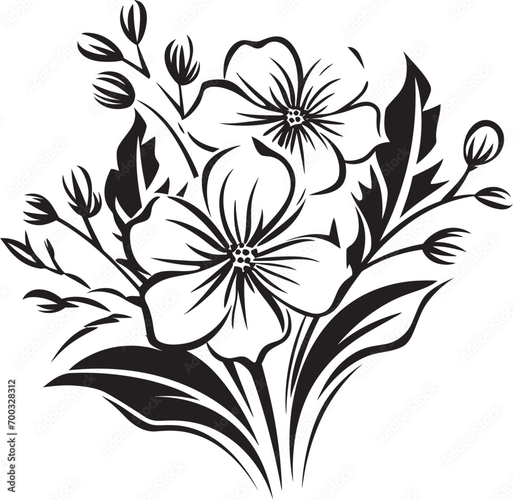 Snowfall Petal Art Black Vector Emblem Icy Winter Blossom Emblematic Iconic Mark Snowfall Petal Art Black Vector Emblem Icy Winter Blossom Emblematic Iconic Mark