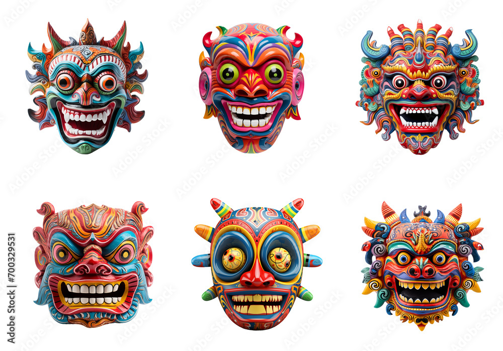 Colorful Indian Festival Masks