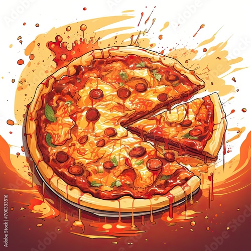 Slice pizza illustration