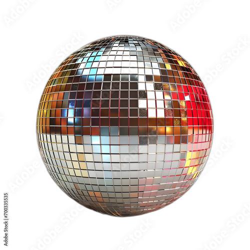 Disco ball isolated on transparent or white background, png
 photo