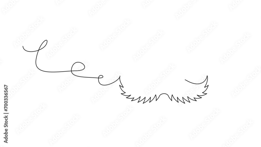 One Line Mustache Icon, Monoline Mustaches Symbol, Continuous Whiskers Silhouette, Mustache Endless Shape, Men Fashion Illustration One Line Mustache Icon, Monoline Mustaches Symbol, Continuous Whiskers Silhouette, Mustache Endless Shape, Men Fashion Illustration