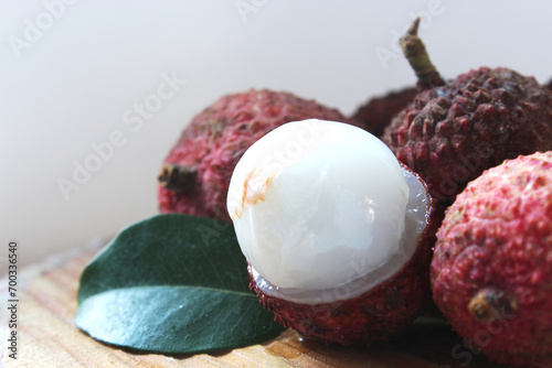 Tasty fresh Lychee fruit, exotic food.