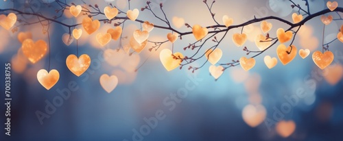 an image of a branch filled with hearts photo