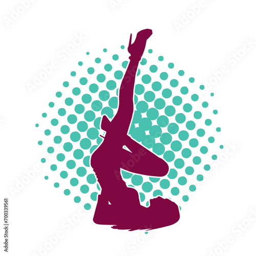 Silhouette of a sexy female doing seductive dance