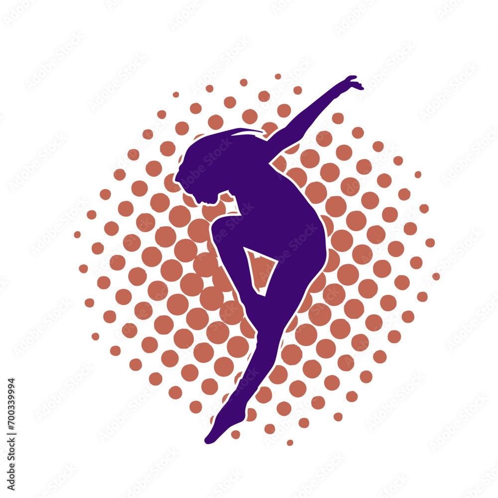 Silhouette of a ballet dancer female in pose. Silhouette of a ballerina in action pose. Silhouette of a ballet dancer female in pose. Silhouette of a ballerina in action pose.