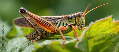 Raspy grasshopper young one of the Gryllacrididae photo