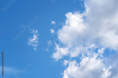 Beautiful blue sky background with white cloud. Abstract nature background  summer cloudscape
