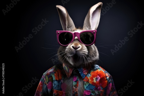 Cool Easter bunny in a suit with sunglasses.