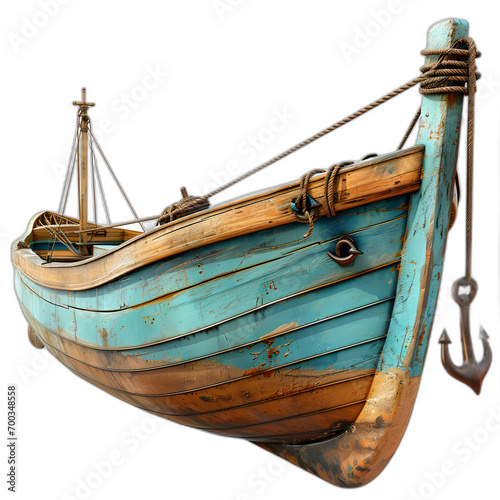 Sailing boat and anchor isolated on transparent or white background, png
