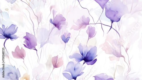 Wallpaper Mural Floral background with pastel colors in loop. Flowers in loop as pattern, horizontal movement Torontodigital.ca