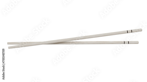 Asian wooden chopsticks for food isolated on transparent and white background. Food concept. 3D render photo