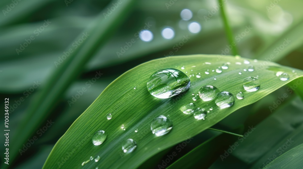 Close-up of a green leaf with water drops. Concept of eco-friendly, ecology and healthy environment Close-up of a green leaf with water drops. Concept of eco-friendly, ecology and healthy environment