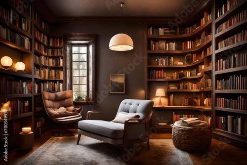 living room with books