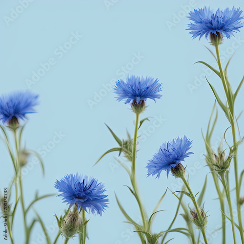 Cornflowers on a blue background © Tatyana