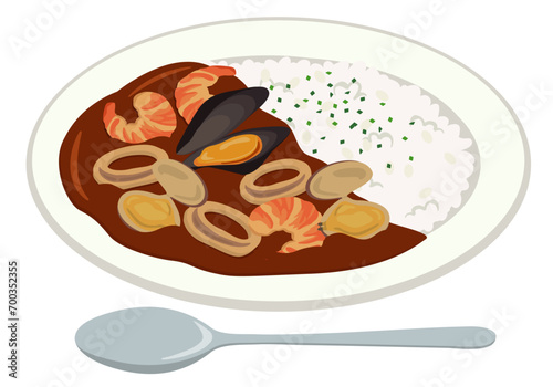 洋食_シーフードカレーライス（スプーン付き）